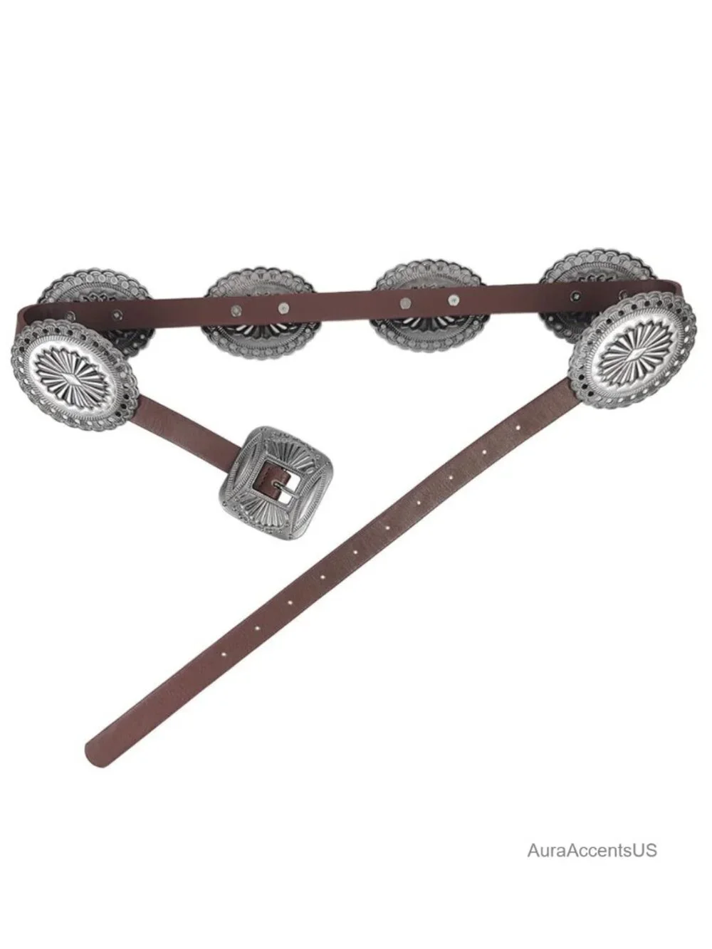 Vintage Western Concho Wide Belt for Women - Boho Cowboy Cincher